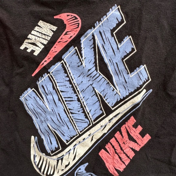 Nike 3T Girls Black Classic Swish Short Sleeve Tee Shirt Top Blouse - Picture 2 of 4